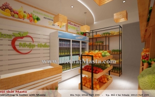 THIẾT KẾ CỬA HÀNG HOA QUẢ CHỊ NHI - QUẢNG NINH